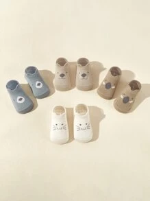 4雙嬰兒卡通動物圖案襪子 - 彩色 - 查看 2