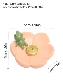 1PC Pink Lotus Frog Incense Holder - Dusty Pink - View 4