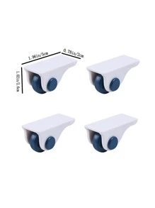 4pcs Plastic Adhesive Pulley - Blue and White - View 2