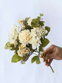 1pc/2pcs Lifelike Artificial Rose Flowers Bouquet Fake Hydrangea And Daisy Realistic Arrangements For Home Wedding Party Decor Room Accents Table Centerpieces, Valentine Day, Gift Gifts Birthday Graduation,Fall Decor,Autumn Home Decor Back To School Room Decor School Supplies
