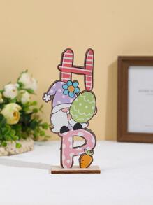 1pc Easter Cartoon Gnome & Letter Design Decoration Craft - Multicolor - View 1