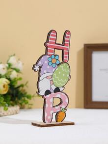 1pc Easter Cartoon Gnome & Letter Design Decoration Craft - Multicolor - View 2