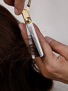 1入組剪髮剪刀，1入組不銹鋼剪髮工具/套件，用於沙龍剪髮，用於個人使用和理髮師使用髮型設計 - 彩色 - 查看 2