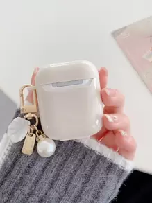 Apple 1pc Cherry Decor Case Compatible With AirPods Compatible With Airpods1/2 AirPods Pro - Beige - View 2