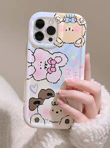 Cartoon Animal & Letter Graphic Phone Case - Multicolor - View 4