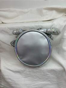 Girls Sequin & Bow Decor Circle Bag - Silver - View 3