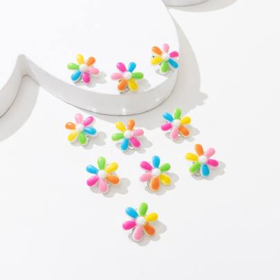 10pcs Flower Decor Alligator Hair Clip