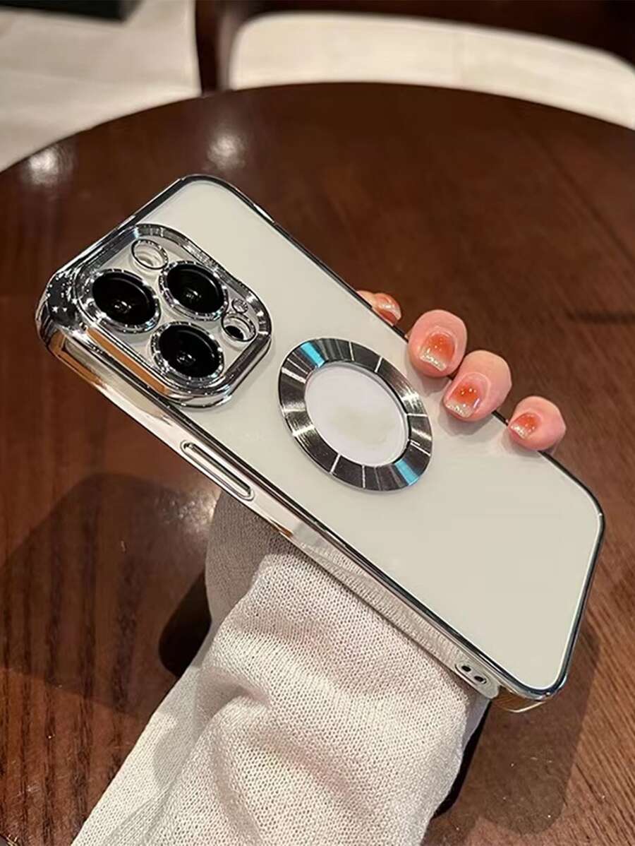 1入組銀色cd圖案手機殼 - 銀色 - 查看 1