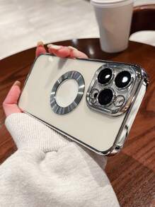 1入組銀色cd圖案手機殼 - 銀色 - 查看 2