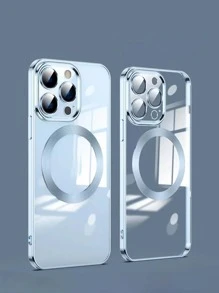 全新 CD 镂空镜面镜片适用于 16/16Pro/16Promax/16E 磁吸手机壳，柔软防震保护套，适合女性 - 藍色 - 查看 5
