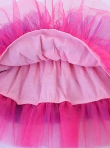 Váy bé gái phân lớp Nơ trước Khối Màu Dễ thương - Nhiều màu - Xem 6