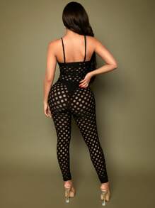 SHEIN SXY Đơn vị Nữ Cắt ra cắt màu trơn - màu đen - Xem 3