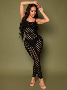 SHEIN SXY Đơn vị Nữ Cắt ra cắt màu trơn - màu đen - Xem 4