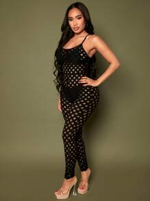 SHEIN SXY Đơn vị Nữ Cắt ra cắt màu trơn - màu đen - Xem 5