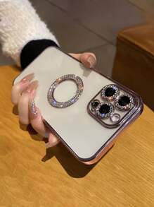 Vỏ điện thoại trong suốt pha lê - Hồng - Xem 4