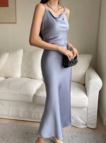 DAZY Women's Elegant Fitted Spaghetti Strap Homecoming Dress, Summer Elegant Sundress,Formal Women Dresses