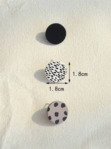 3 pares/set Pendientes de tachuela redondo