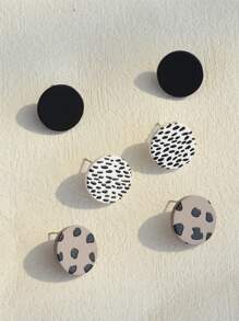3 pares/set Pendientes de tachuela redondo