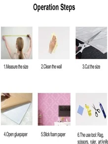 1Pc 35X77Cm PE 3D Dán Tường, Bắc Âu Vintage Thiết Kế Họa Tiết Hoa Hình Chữ Nhật Dán Tường Hình Miếng Dán Kính Cường Lực Cho Gia Đình - Hồng - Xem 4