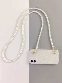 Vỏ điện thoại được trang trí bằng giấy Laser với dây buộc đính cườm giả ngọc trai - Trong sáng - Xem 2