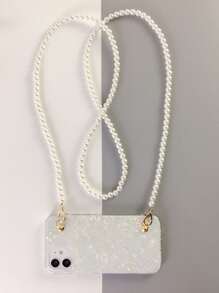 Vỏ điện thoại được trang trí bằng giấy Laser với dây buộc đính cườm giả ngọc trai - Trong sáng - Xem 5