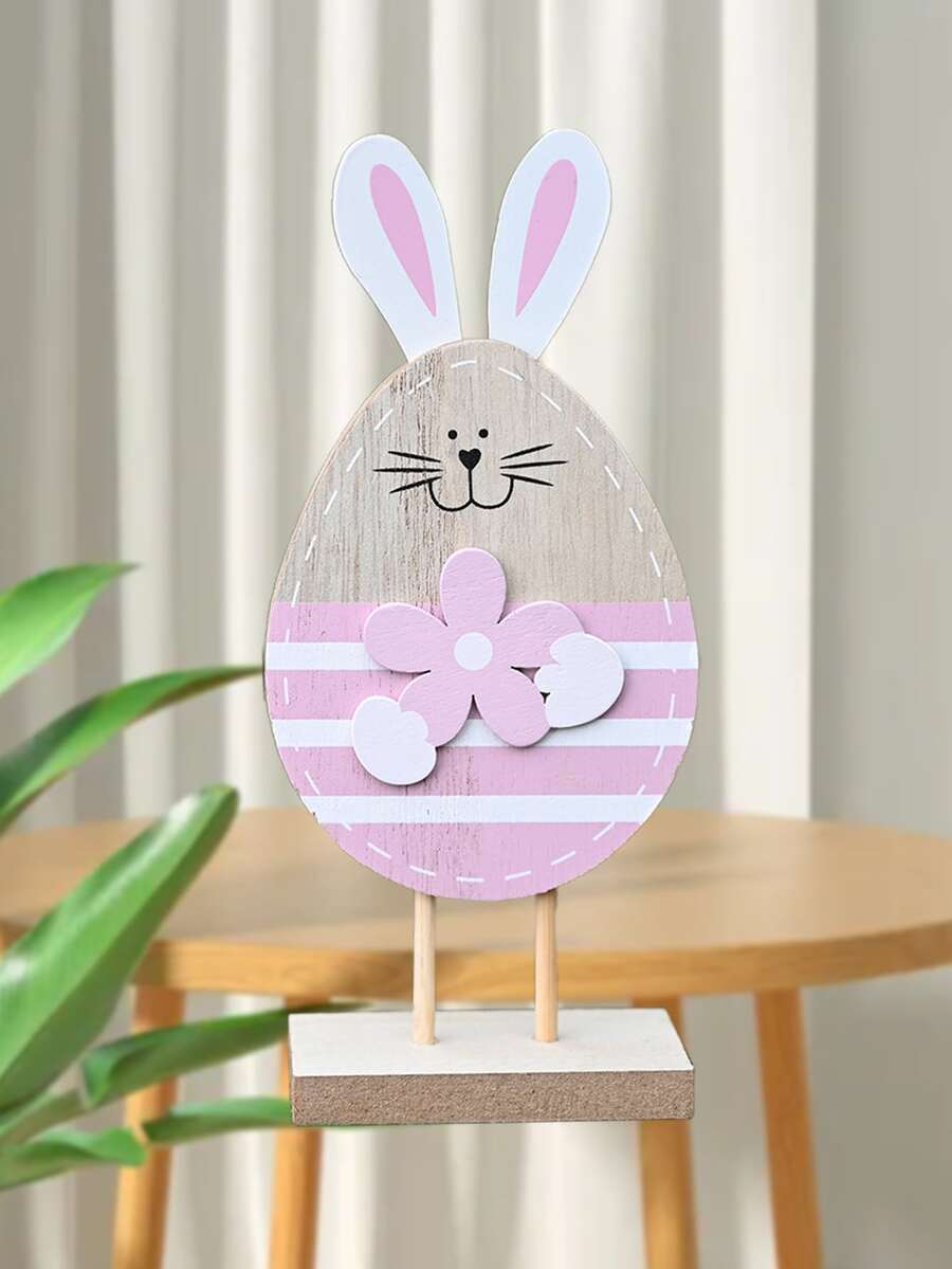 1peça Artesanato de decoração páscoa design coelho - Rosa - Ver 1