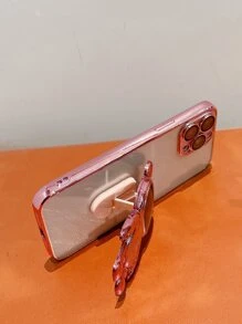 enchapado Funda para móvil con con diseño de astronauta Soporte - Rosa - Ver 4