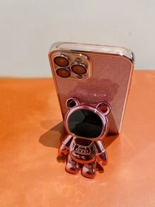 enchapado Funda para móvil con con diseño de astronauta Soporte - Rosa - Ver 5