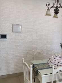 1 件，欧洲复古白色石材 3D 墙板剥离和粘贴 3D 壁纸，自粘防水防潮可水洗柔软防刮泡沫板适用于客厅、卧室、洗衣房、厨房、壁炉、电视墙装饰，翻新贴纸剥离墙板、墙纸、壁纸、春季装饰品让您的家焕然一新，拉玛装饰贴纸 - 白色 - 查看 5