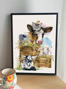 Tranh có khung hoa văn động vật - Nhiều màu - Xem 1