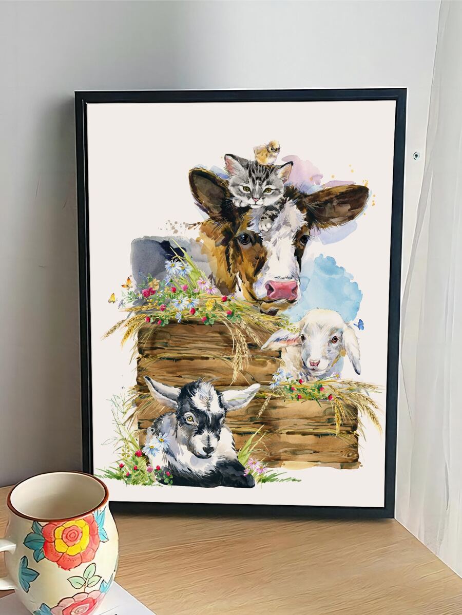 Tranh có khung hoa văn động vật - Nhiều màu - Xem 1