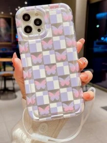 蝴蝶樣式手機殼附帶繩子 - 彩色 - 查看 2