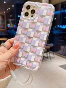 蝴蝶樣式手機殼附帶繩子 - 彩色 - 查看 4