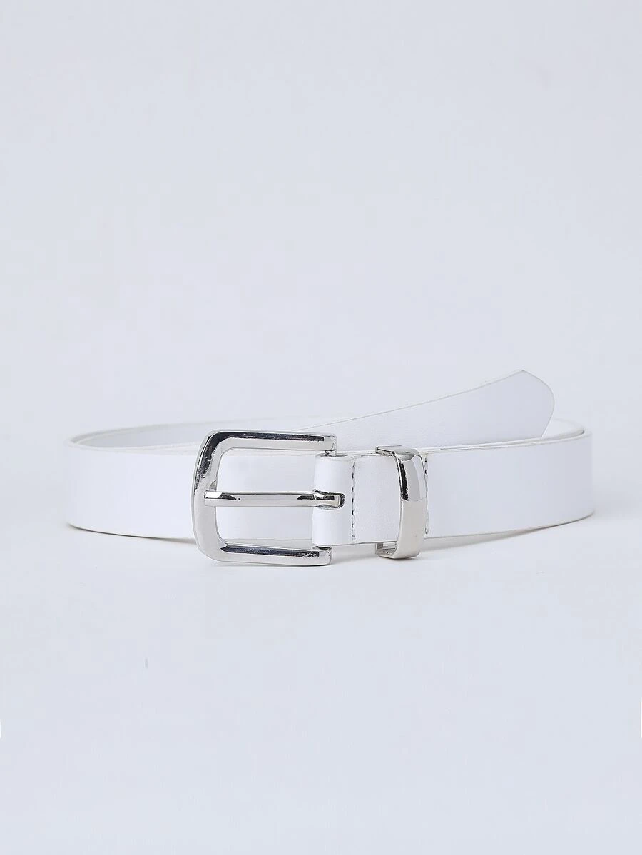金屬扣皮帶 - 白色 - 查看 1