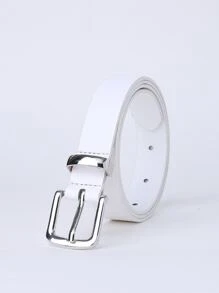 金屬扣皮帶 - 白色 - 查看 2
