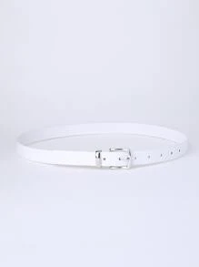 金屬扣皮帶 - 白色 - 查看 3