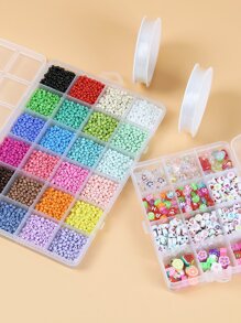 4pcs/set Letter Detail DIY Jewelry Accessory Set - Multicolor - View 1