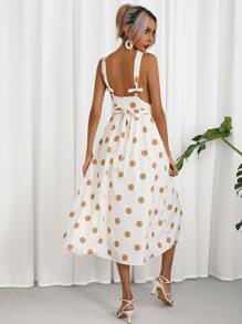 GENKIRA 燙金深V領露背連衣裙 - 彩色 - 查看 2