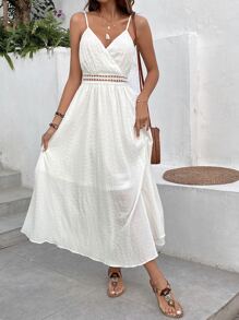 Breezaya Đầm Trọn gói Tương phản ren màu trơn Boho - trắng - Xem 3