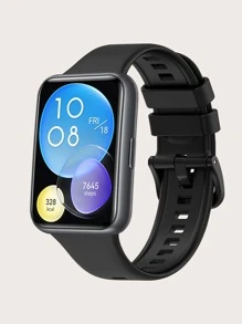 Red Silicone Strap For Watch Fit 2 - Black - View 1