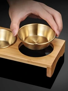 1 bộ đĩa nước sốt thép không gỉ - Vàng - Xem 3