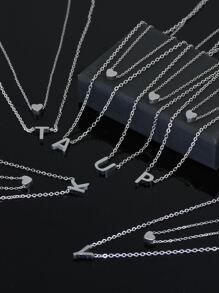 2入組/套字母和心形墜飾多層次項鍊