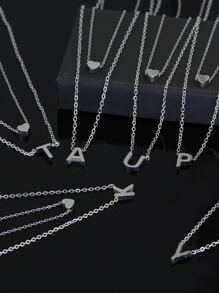 2入組/套字母和心形墜飾多層次項鍊