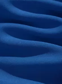 Manfinity Dauomo Pantalones cortos con cintura con cordón y bolsillos en diagonal para hombres - azul real - Ver 3