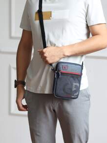 GAOLEMA Bolso cuadrado de malla con panel gráfico con letras mini para hombres, bolso de mezclilla para trabajo y escuela, bolso de mano, mochila, bolso bandolera, bolso deportivo para estudiante de secundaria y universidad, para viajes, universidad y escuela, bolso bandolera para hombre, bolso cruzado, bolso de hombro, bolso lateral, vuelta al cole, útiles escolares, bolso tipo mensajero de otoño, bolso para hombre, bolso cilíndrico, Halloween, Navidad - Azul - Ver 4