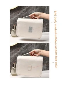 1peça Bolsa de viagem para higiene Decoração remendo - Bege - Ver 6