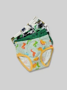 Chicos 4 piezas Calzoncillos con estampado de dibujos animados - Multicolor - Ver 3