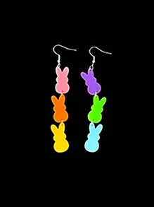 Bông tai thỏ hoạt hình - Nhiều màu - Xem 2