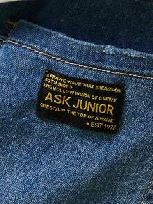 Bé Trai Quần Jeans Đắp vá Túi Lá thư - Rửa tối - Xem 9