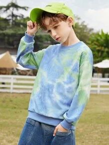 Boys Tie Dye Drop Shoulder Sweatshirt - Multicolor - View 4